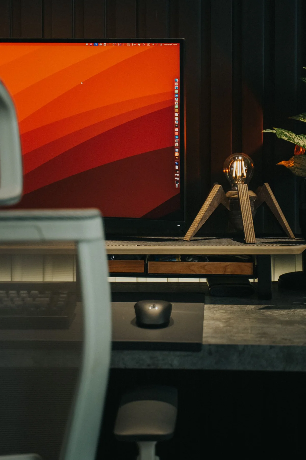 Monitor on a desk