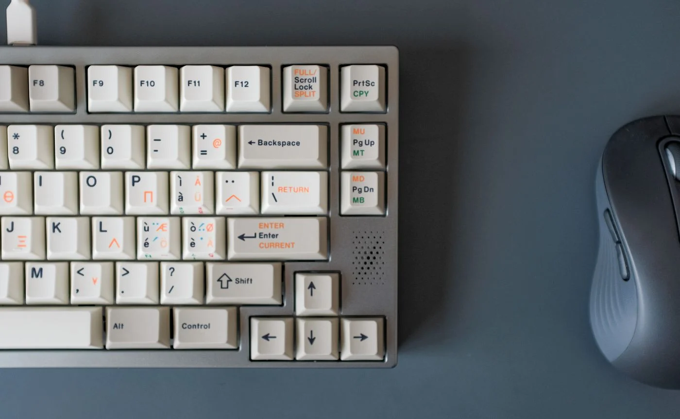 Keyboard and mouse side by side