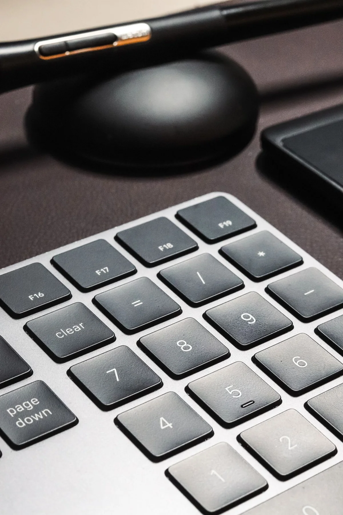 Close-up of individual keyboard keys